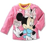 ディズニー　ミニーマウス薄手長袖Ｔシャツ 90cm～130cm　綿100％ ピンック/100cm１点 【1点】