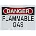 Brady 25661 10" Height, 14" Width, B-401 Plastic, Black And Red On White Color Chemical And Hazardous Materials Sign, Legend "Danger, Flammable Gas"