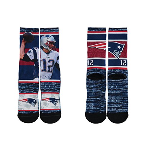 New England Patriots Youth Tom Brady Rush Player Sock - Navy #12