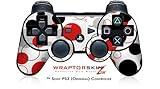 Sony PS3 Controller Skin Lots of Dots Red on White