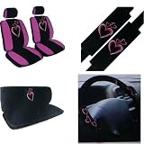 Universal Heart Design Car Seat Covers Set