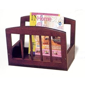 <b>Cherry Finish Wood Magazine Rack</b>