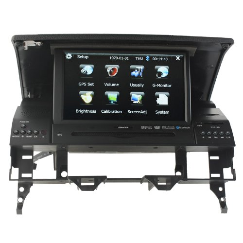 Koolertron For (2003 2004 2005 2006 2007) Mazda 6 Indash DVD Navigation System Multimedia System AV Receiver + 7 inch Digital Flip Up Touchscreen / DVD Playback / USB SD (Factory Fit,Free Map)