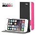 iPhone 6 Case - Poetic iPhone 6 Case [FlipBook Series] - [Lightweight] [Professional] PU Leather Protective Flip Cover Case for Apple iPhone 6 4.7 Black/Magenta (3 Year Manufacturer Warranty From Poetic)