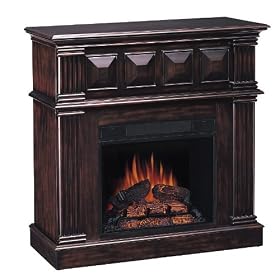 Cappuccino Electric Fireplace Mantel with Wireless Remote