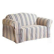 Striped Slipcover Collection - Indigo