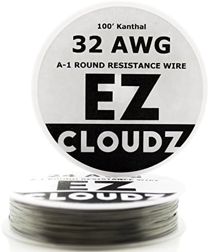 EzCloudz 32 AWG Gauge Kanthal A1 Resistance Wire 100ft Roll 0.2 Mm , 13.1 Ohms/ft Resistance