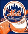 New York Mets Royal Plusch Raschel Throw Blanket - MLB Baseball Fan Shop Sports Team Merchandise