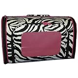 Pink & Black Zebra Print Medium Pet Carrier