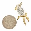 Goldtone Crystal Rhinestone Parrot Brooch Pin