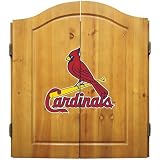 Atlanta Braves Dart Board Cabinet & Bristle Dartboard Set