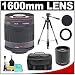 Vivitar 800mm f/8.0 Series 1 Multi-Coated Mirror Lens with 2x Teleconverter (=1600mm) + Tripod + Case + Accessory Kit for Sony Alpha DSLR A100, A200, A230, A300, A330, A350, A380, A500, A550, A700, A850 & A900 Digital SLR Cameras