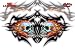 Hot Leathers - Twin Flame Skulls - Sticker / Decal