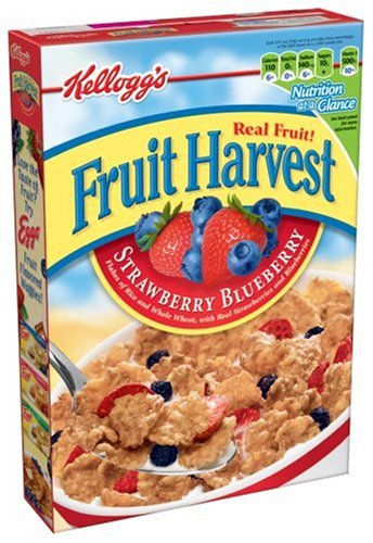 Kellogg's Fruit Harvest Cereal, Strawberry Blueberry, 12.2-Ounce Boxes (Pack of 4)
