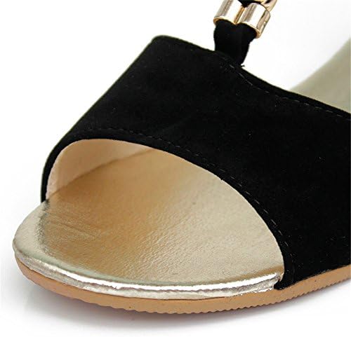 Adelina Women's Beading Strappy Wedge Heel Fashion Sandals Black 37 EU / 6.5-7 US