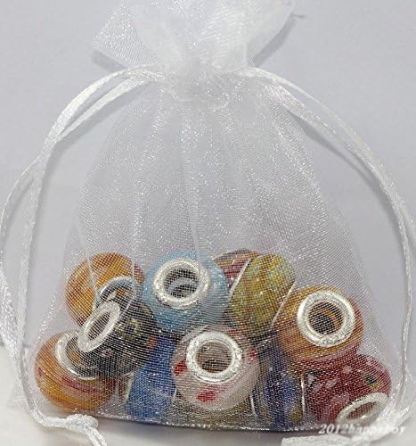 100pcs/pack 4x5"organza Mixed Colors Jewelry Pouch Bags Display (White)