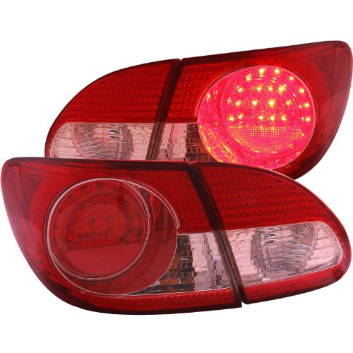 Anzo USA 321190 Toyota Corolla 4 Pcs Red/Clear LED Tail Light Assembly - (Sold in Pairs) On Sale