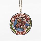 1 X Enesco Jim Shore Dated 2015 Santa Reindeer Ornament