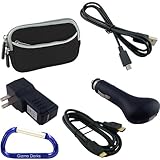 Ultimate Travel Kit: Neoprene Dual Pocket Zipper Case (Black), Mini HDMI Ty ....