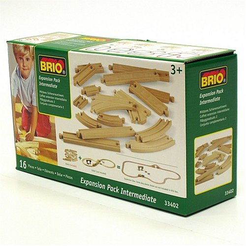 Imagen 2 de BRIO® Bahn 33402 - BRIO Bahn Mittleres Schienensortiment, 16 Teile