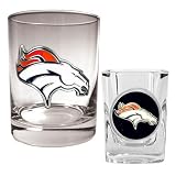 Denver Broncos NFL Rocks Glass & Shot Glass Set - Primary logo