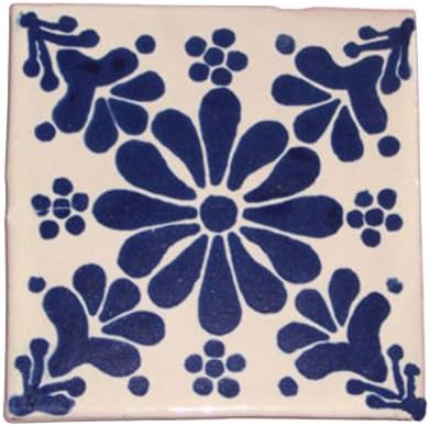 12 Hand Painted Talavera Mexican Tiles 4"x4" Spanish Influence
