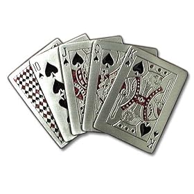Royal Flush 5 Card Pewter Belt Buckle