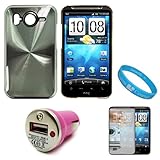 Silver Metallic Cosmo Back Snap On Case for HTC Inspire 4G / HTC Desire HD  ....