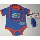 Florida Gators NCAA Infants / Babys / Kids Creeper, Blue Bib, and Bootie Set
