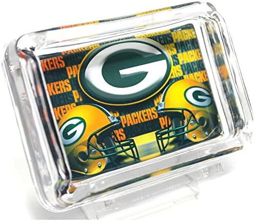 Green Bay Packers S1 Glass Ashtray - Black Bottom -