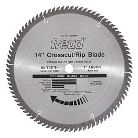 Freud LU82M014 14-Inch 84 Tooth TCG Crosscutting and Ripping Saw Blade with 1-Inch Arbor by Freud