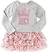 Juicy Couture Little Girls' Toddler Dress With Poplin/Fail Mesh Skirt, Gray, 3T