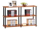 3 Tier 2 Column Bookcase Storage Cabinet - Cherry Finish