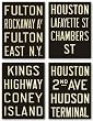 New York Subway Sign Set by Winter Works 12"x9" Art Print Poster