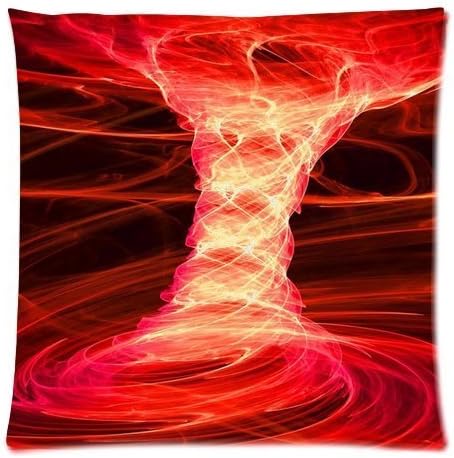 Stylish Red Fire Vortex Fir Tornado Magic Volution Custom Throw Pillow Pillowcase DIY Cushion Case Roomy in Size 18 * 18 Inch by DKEI