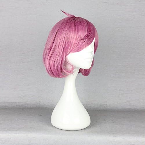 Amoi Wigs Noragami Ebisu Kofuku Rose Pink Curly Short Cosplay Party Wig
