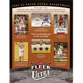 2006 /07 Upper Deck Fleer Ultra Basketball Cards Unopened Hobby Pack (8 cards per pack, 1 gold medallion insert per pack plus randomly inserted Autographs, Jersey Cards, and Rookie Cards of Adam Morrison, JJ Reddick, and other future stars!)