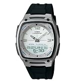 Casio Analog/Digital Watch, AW81-7AV, 10 Year Battery, 30-Page Databank, 50 Meter, LED Light with Afterglow, World Time, Stopwatch, Countdown Timer, 3 Daily Alarms, Auto-Calender, 12/24 hour