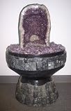 Aqua Amethyst Geode Fountain With Light And Crystal Sphere.