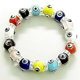 Swarovski Crystals Happy Multicolor Evil Eye Protection Bracelet