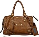 Womens Designer Brown Buckle Fashion Tote Handbag