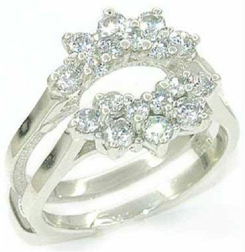 1 Ct tw Sterling Silver CZ Insert Ring for Round Tiffany Ring   Size 6