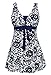 MiYang Women's Bowknot Printing Skirt Spa Swimsuit Padded Bathing Swimwear, Navy(one piece), X-Large(US Size14-16)