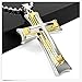 Sany Unisex Stainless Steel Cross Pendant Necklace