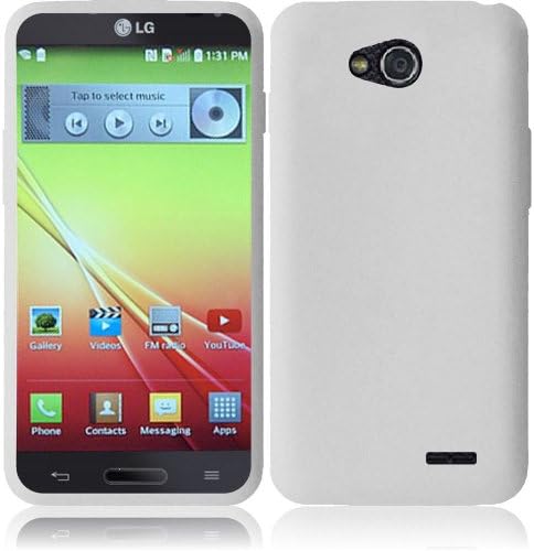Mystcase (TM) For T-Mobile LG Optimus L90 Rubber SILICONE Soft Gel Skin Case Phone Cover + Screen Protector (White)