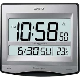 CASIO (カシオ) 掛け時計 WAVE CEPTOR ウェーブセプター 電波時計 (福島・九州両局対応) デジタル カレンダー表示 温度表示 ID-26J-8JF