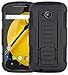 iWIRE IROB Rugged Impact Armor Hybrid Kickstand with Belt Clip Holster Case for Motorola Moto E LTE 2nd Gen with Touch Screen Pen - Black