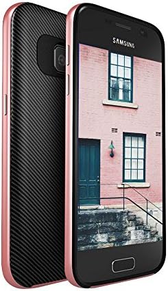 Galaxy S7 Case, Carbon Fiber Look Slim Fit Elegant Thin and Lightweight Case for Samsung Galaxy S7 [Rose Gold]