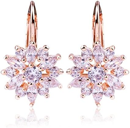 Aretes 18K Gold Plated Stud Earrings with Multicolor/Silver AAA Zircon For Women Jewelry