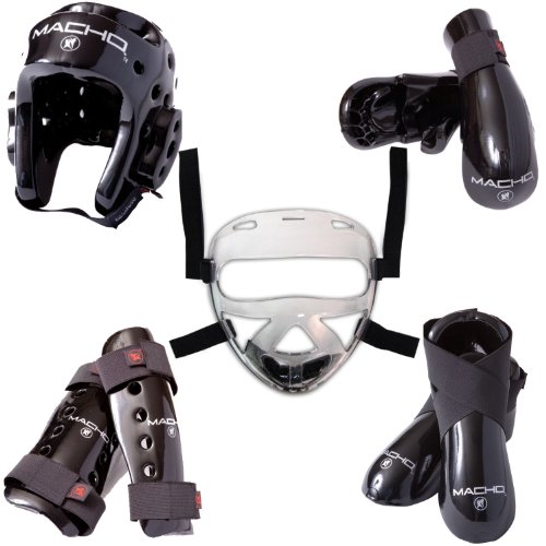 Macho Dyna 8 piece sparring gear set with shin guards and face shield